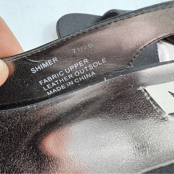 Steve Madden Shimer Black Slingback Buckle Sequin Peep Round Toe Wedge Heels - Picture 7 of 10